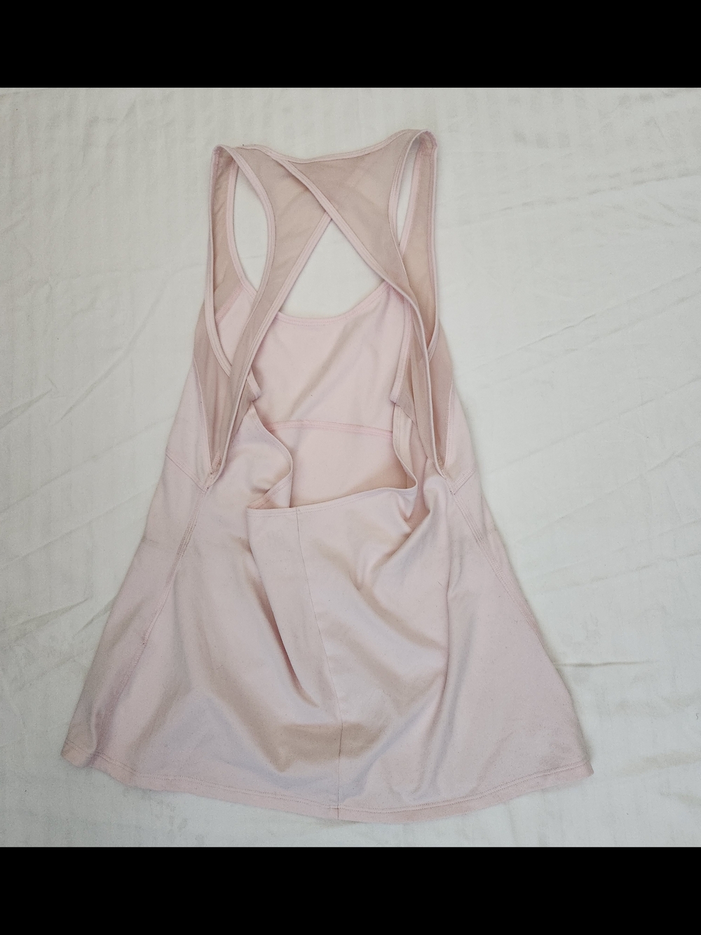 Light Pink Racerback Sports Tank with Built-In Shelf Bra